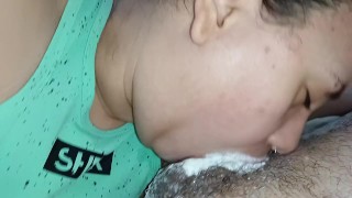 Deep Throat Blowjob – She Swallows Every Drop of Cum Down Her Throat