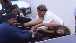Ebony PartySluts Get Drilled In A Wild Gangbang While Everyone Watches