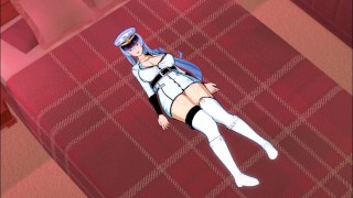 Esdeath delivers a seductive stage performance in 3D ecchi