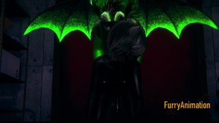 Furry Yaoi 3D: Seductive Black Cat Fucked by Dragon