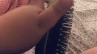 Horny Slut Spreads Her Legs To Fuck Her Hairbrush – Extreme Solo Play