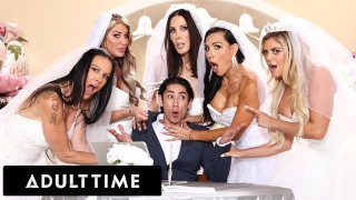 MILF Brides in Hot Reverse Gangbang Seductive Passion With Man