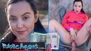 Public Agent: Young Spanish Brunette with Pert Tits Gets Seduces into Outdoor Blowjob and Sex