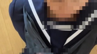 Pure Schoolgirl Sailor Uniform Gets Drenched in Massive Cumshot