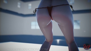 Sexy Red Mitsu shares an intimate passionate lean on the alpha stage