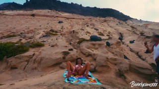 ShamelessMILF Masturbates on Public Beach Before Hooking Up With a Random Tourist
